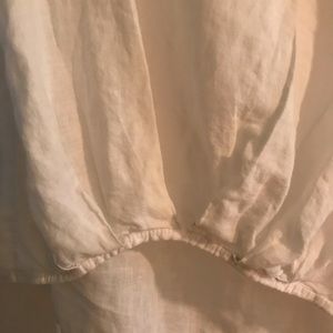 Womens sleeveless white linen loose fitting top